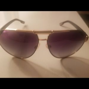 Dolce & Gabbana Matte Black Gold Trim 61 mm